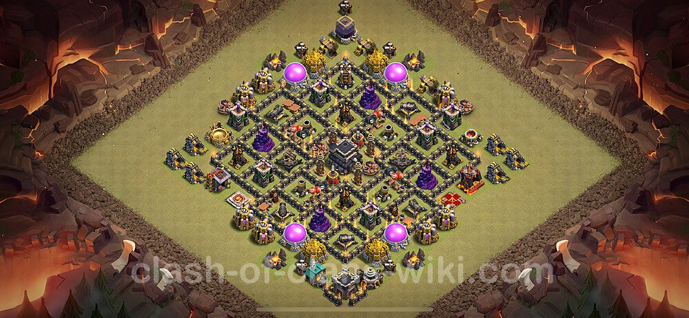 Die Anti 2 Sterne Clan War Base RH9 + Link 2024 - COC Rathaus Level 9 Kriegsbase (CK / CW), #1600