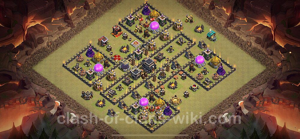 Die Clan War Base RH9 + Link, Anti Alles, Hybrid 2024 - COC Rathaus Level 9 Kriegsbase (CK / CW), #1664