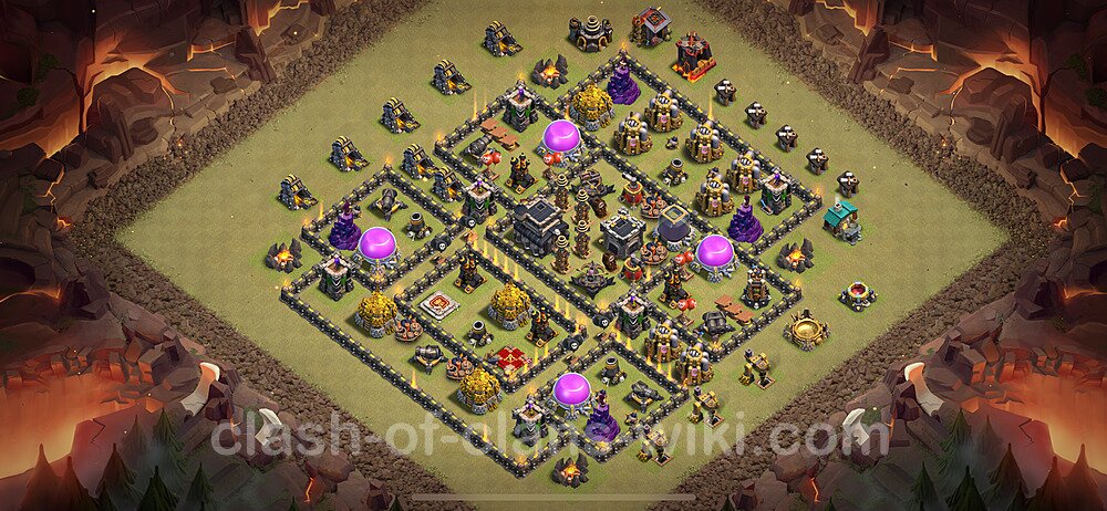 Die Clan War Base RH9 + Link, Anti Alles, Hybrid 2024 - COC Rathaus Level 9 Kriegsbase (CK / CW), #1667