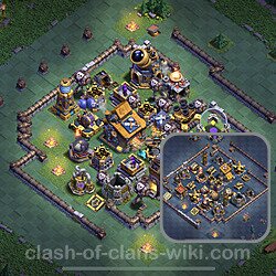 Best Builder Hall Level 10 Anti Everything Base with Link - Copy Design 2023 - BH10, #124
