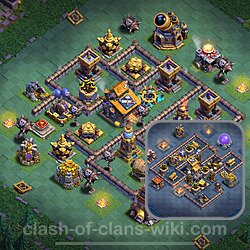 Best Builder Hall Level 10 Anti 3 Stars Base with Link - Copy Design 2025 - BH10, #152
