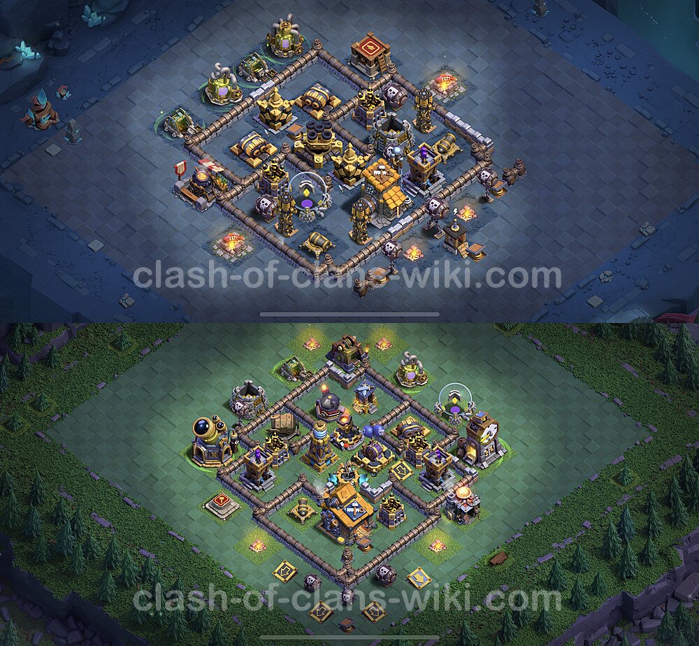 Diseño de aldea con Taller del Constructor nivel 10 Copiar - Perfecta COC Clash of Clans 2023 Base + Enlace, #136