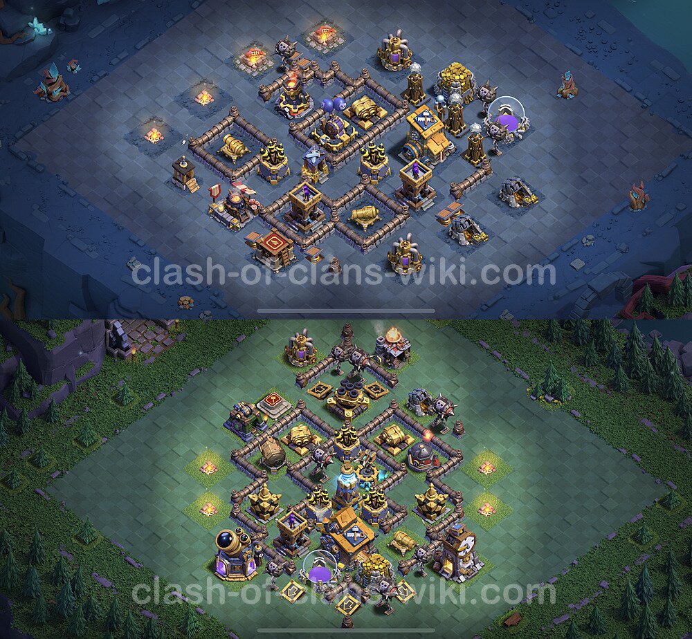 Best Builder Hall Level 10 Anti 2 Stars Base with Link - Copy Design 2024 - BH10, #154