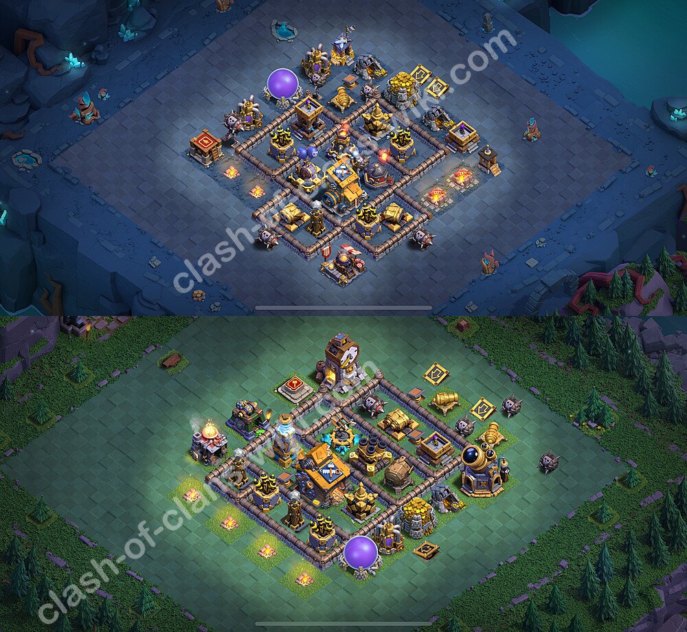 Gute Anti Alles Base Layout Meisterhütte Level 10 + Link - BH10 / MH10 Nachtdorf - COC Clash of Clans 2026, #155