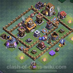 Best Builder Hall Level 4 Anti 2 Stars Base with Link - Copy Design - BH4, #11
