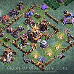 Best Builder Hall Level 4 Anti 3 Stars Base with Link - Copy Design - BH4, #15