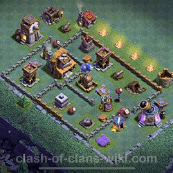 Best Builder Hall Level 4 Max Levels Base with Link - Copy Design - BH4, #45