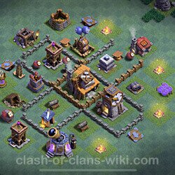 Best Builder Hall Level 4 Anti 3 Stars Base with Link - Copy Design - BH4, #46