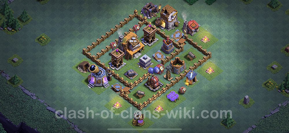 Best Builder Hall Level 4 Anti 2 Stars Base with Link - Copy Design - BH4, #11