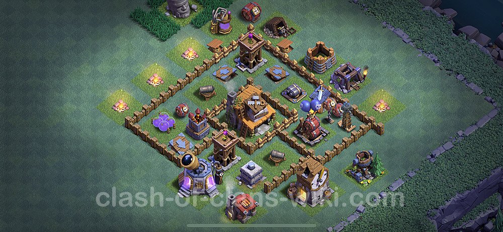 Diseño de aldea con Taller del Constructor nivel 4 Copiar - Perfecta COC Clash of Clans Base + Enlace, #12