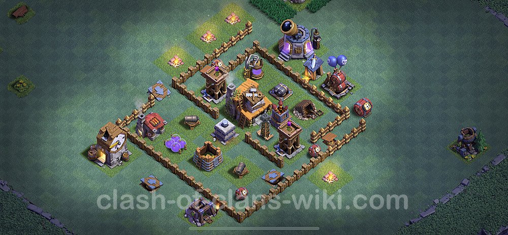 Diseño de aldea con Taller del Constructor nivel 4 Copiar - Perfecta COC Clash of Clans Base + Enlace, #14
