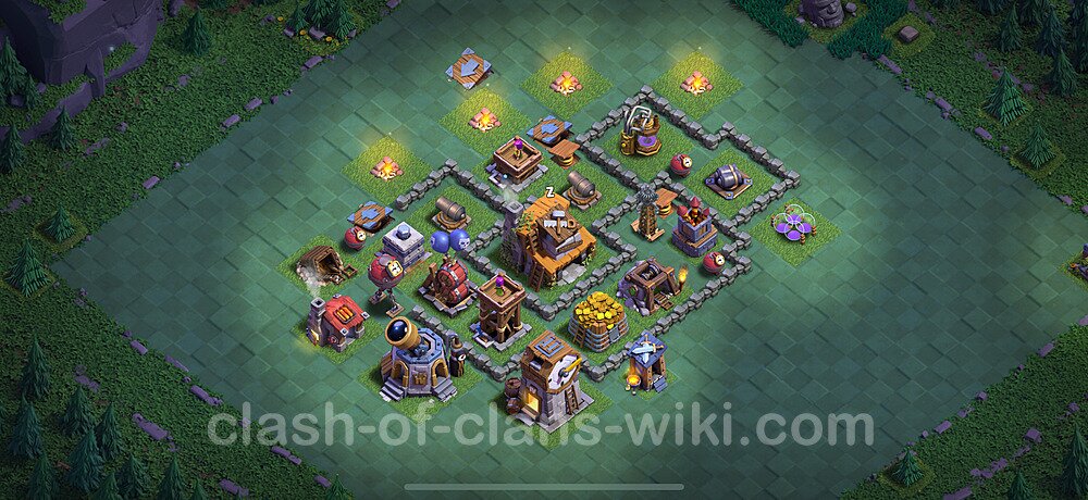 Best Builder Hall Level 4 Anti 2 Stars Base with Link - Copy Design 2025 - BH4, #140