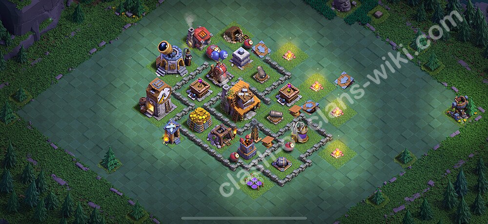 Best Builder Hall Level 4 Anti 2 Stars Base with Link - Copy Design 2026 - BH4, #140
