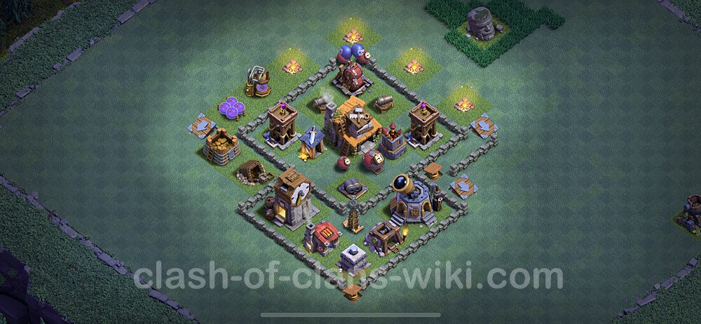 Best Builder Hall Level 4 Anti 2 Stars Base with Link - Copy Design - BH4, #53