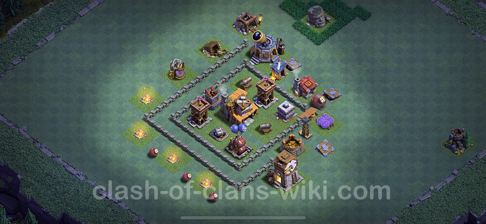 Best Builder Hall Level 4 Anti 3 Stars Base with Link - Copy Design - BH4, #55