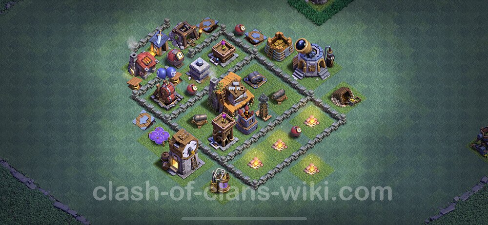 Best Builder Hall Level 4 Anti 2 Stars Base with Link - Copy Design - BH4, #56