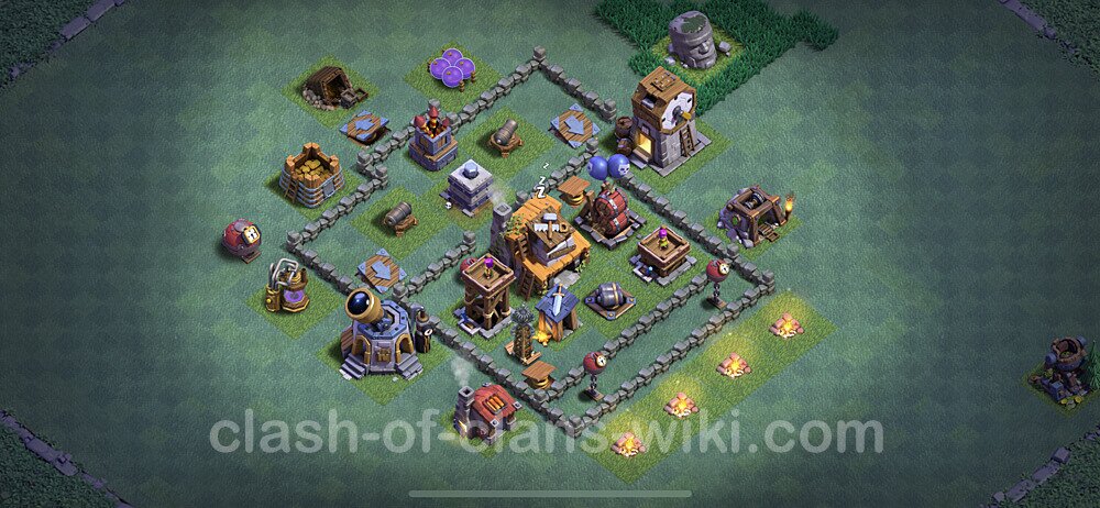 Best Builder Hall Level 4 Base with Link - Clash of Clans - BH4 Copy, #57