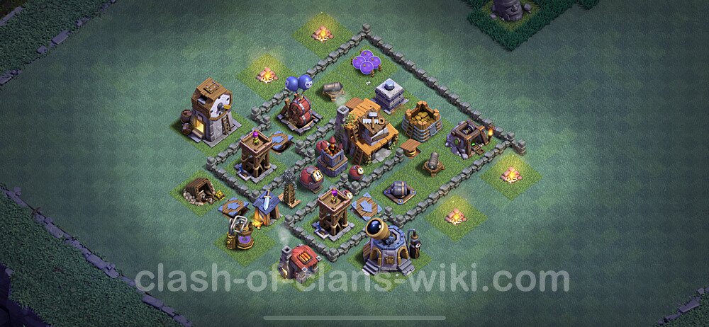 Best Builder Hall Level 4 Anti 3 Stars Base with Link - Copy Design - BH4, #59
