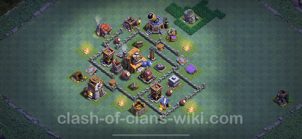 Diseño de aldea con Taller del Constructor nivel 4 Copiar - Perfecta COC Clash of Clans Base + Enlace, #60