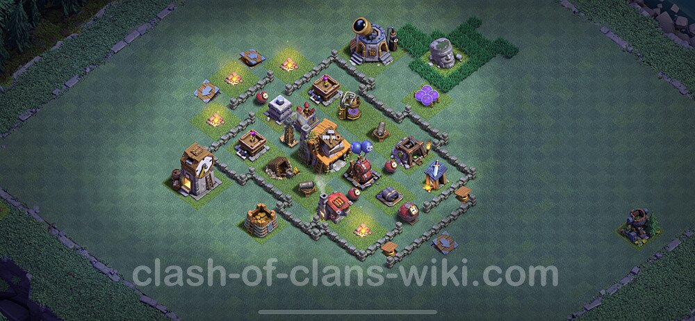 Best Builder Hall Level 4 Anti 3 Stars Base with Link - Copy Design - BH4, #61