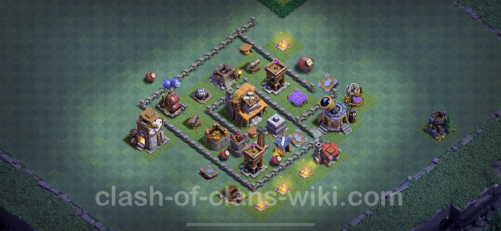 Diseño de aldea con Taller del Constructor nivel 4 Copiar - Perfecta COC Clash of Clans Base + Enlace, #63