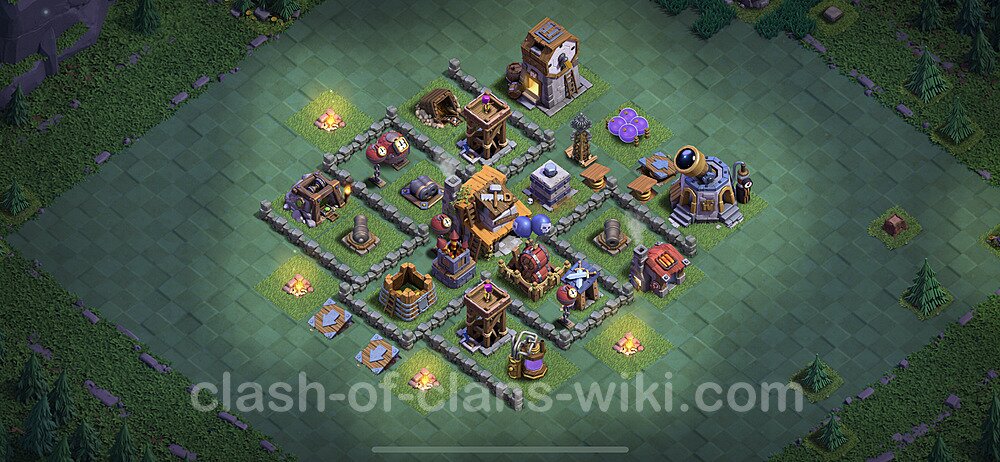 Best Builder Hall Level 4 Anti 2 Stars Base with Link - Copy Design 2023 - BH4, #69