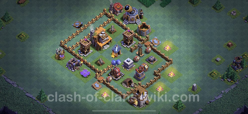 Diseño de aldea con Taller del Constructor nivel 4 Copiar - Perfecta COC Clash of Clans Base + Enlace, #7