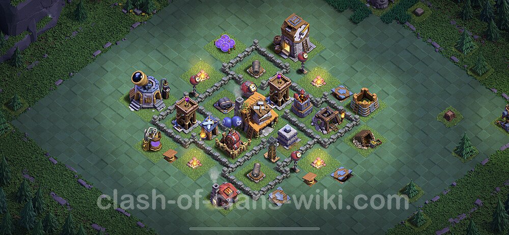 Best Builder Hall Level 4 Anti 2 Stars Base with Link - Copy Design 2022 - BH4, #70