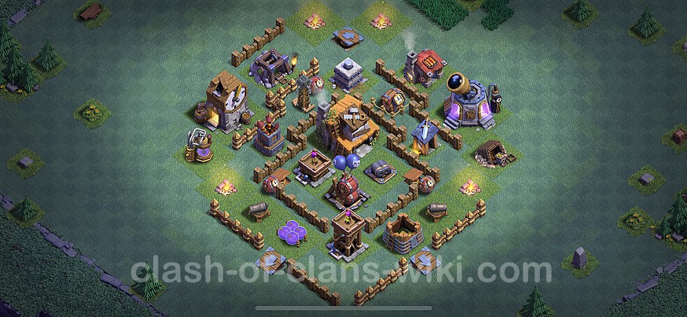 Diseño de aldea con Taller del Constructor nivel 4 Copiar - Perfecta COC Clash of Clans Base + Enlace, #8