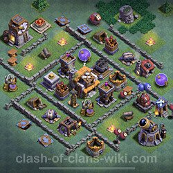 Best Builder Hall Level 5 Anti 2 Stars Base with Link - Copy Design 2021 - BH5, #94