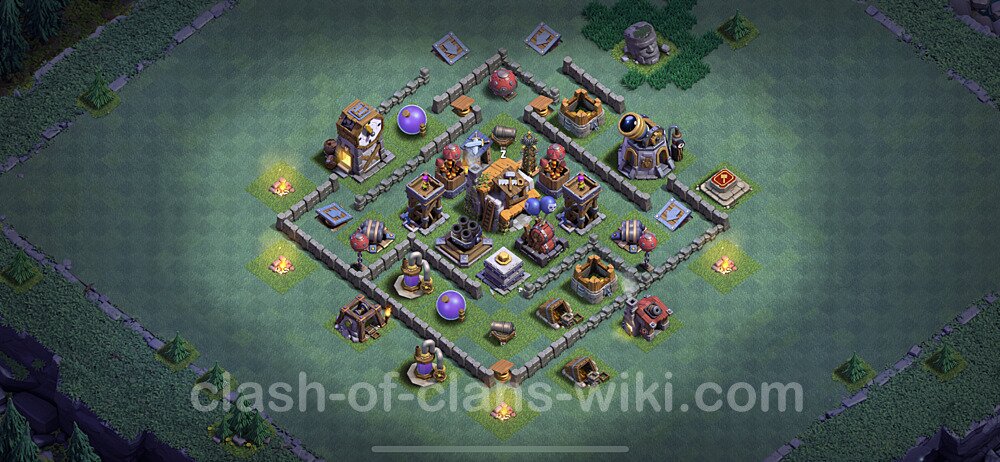 Best Builder Hall Level 5 Anti 2 Stars Base with Link - Copy Design - BH5, #103
