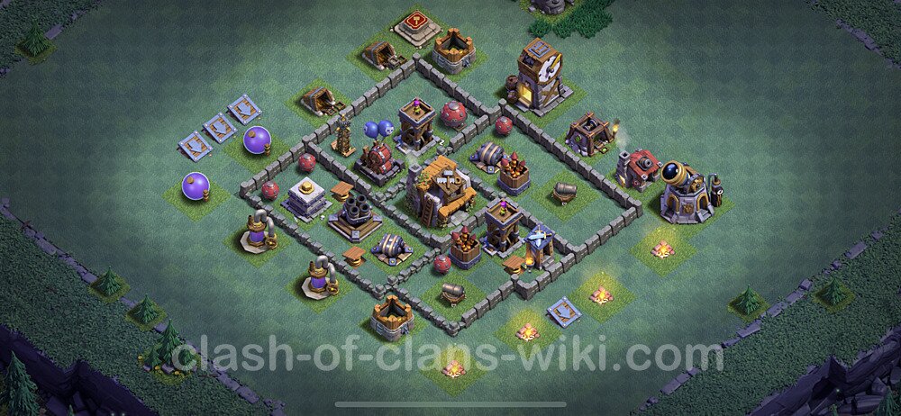 Diseño de aldea con Taller del Constructor nivel 5 Copiar - Perfecta COC Clash of Clans Base + Enlace, #107