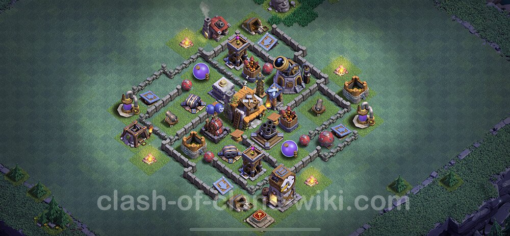 Best Builder Hall Level 5 Anti 3 Stars Base with Link - Copy Design - BH5, #108