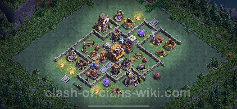 Diseño de aldea con Taller del Constructor nivel 5 Copiar - Perfecta COC Clash of Clans 2023 Base + Enlace, #109