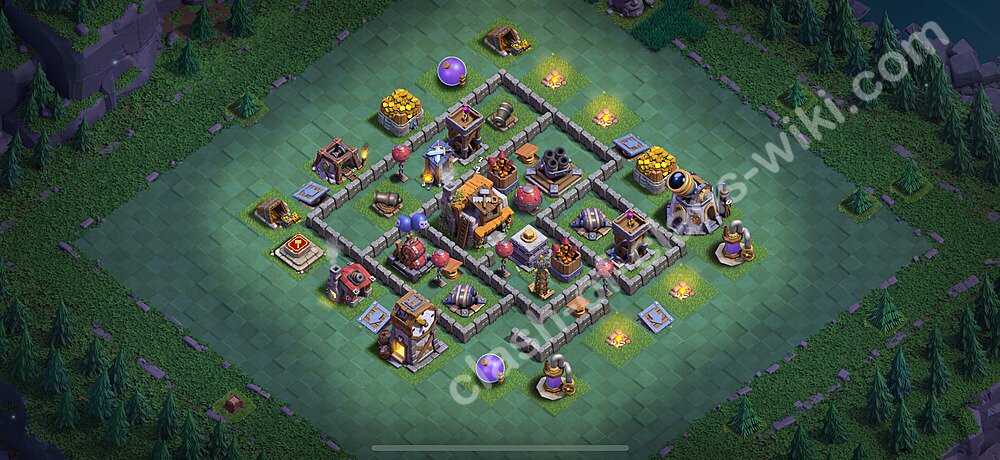 Meisterhütte LvL 5 Base + Link / Layout - Nachtdorf COC Clash of Clans 2025 - MH5 / BH5, #112