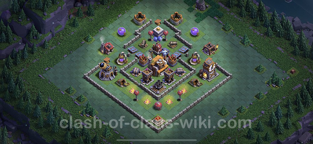 Best Builder Hall Level 5 Anti 3 Stars Base with Link - Copy Design 2021 - BH5, #114