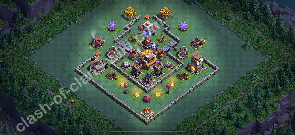 Best Builder Hall Level 5 Anti 3 Stars Base with Link - Copy Design 2025 - BH5, #114