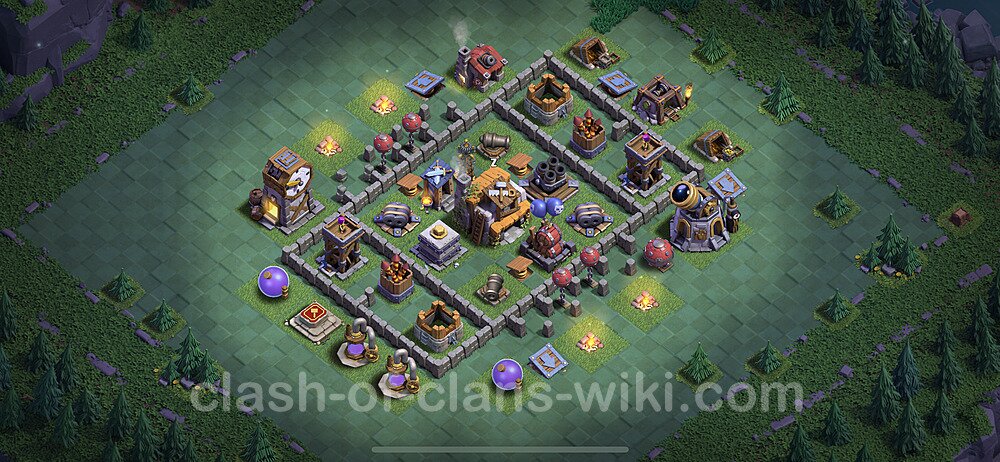 Diseño de aldea con Taller del Constructor nivel 5 Copiar - Perfecta COC Clash of Clans 2023 Base + Enlace, #115