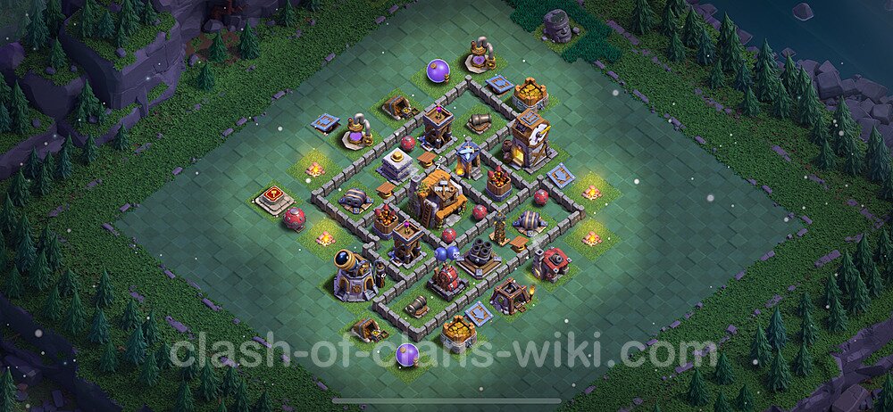 Best Builder Hall Level 5 Anti 3 Stars Base with Link - Copy Design 2022 - BH5, #119
