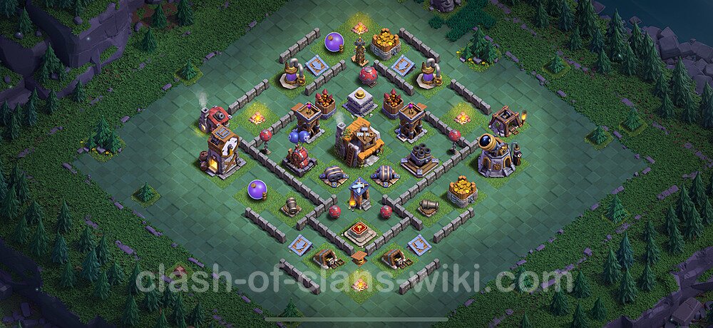 Gute Anti Alles Base Layout Meisterhütte Level 5 + Link - BH5 / MH5 Nachtdorf - COC Clash of Clans 2025, #121