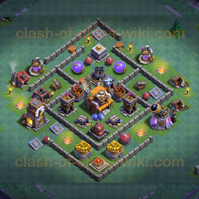 One of the Best Base Layouts Builder Hall 5 - Anti 2 Stars