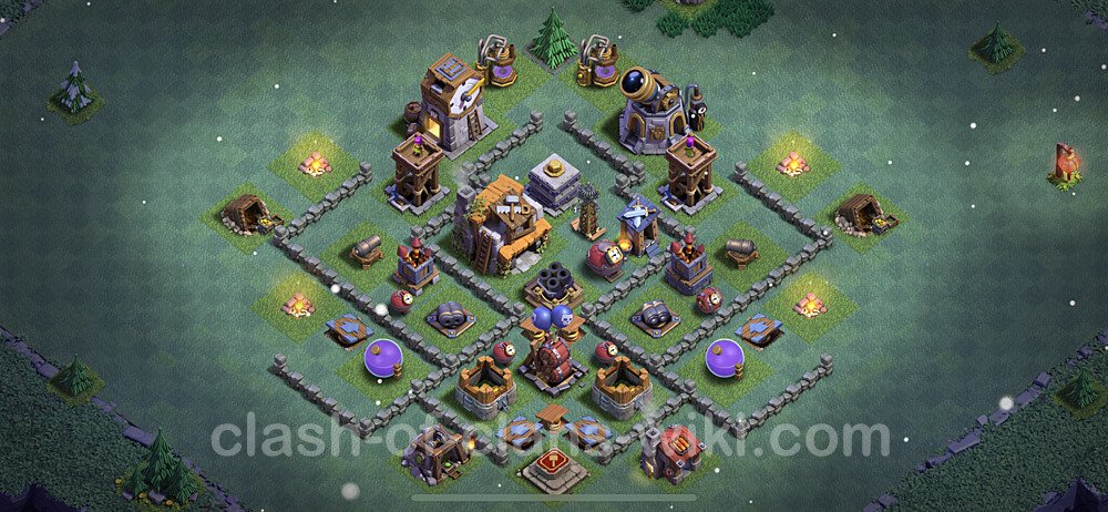 Best Builder Hall Level 5 Anti 3 Stars Base with Link - Copy Design - BH5, #87
