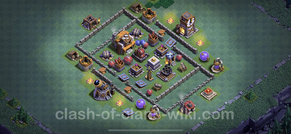 Diseño de aldea con Taller del Constructor nivel 5 Copiar - Perfecta COC Clash of Clans Base + Enlace, #98