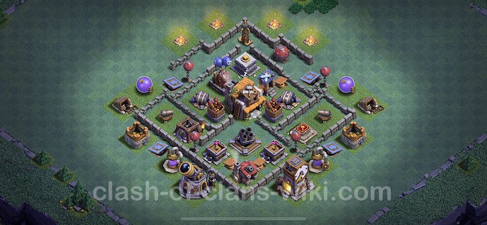 Best Builder Hall Level 5 Anti 2 Stars Base with Link - Copy Design - BH5, #99