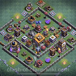 Best Builder Hall Level 6 Anti 2 Stars Base with Link - Copy Design - BH6, #12