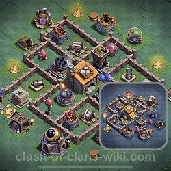 Best Builder Hall Level 6 Anti 3 Stars Base with Link - Copy Design 2022 - BH6, #74