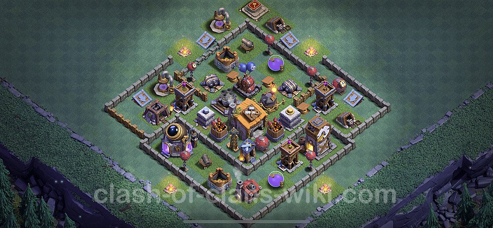 Best Builder Hall Level 6 Anti 2 Stars Base with Link - Copy Design - BH6, #12