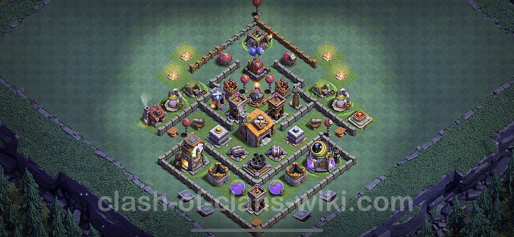 Best Builder Hall Level 6 Anti 3 Stars Base with Link - Copy Design - BH6, #14