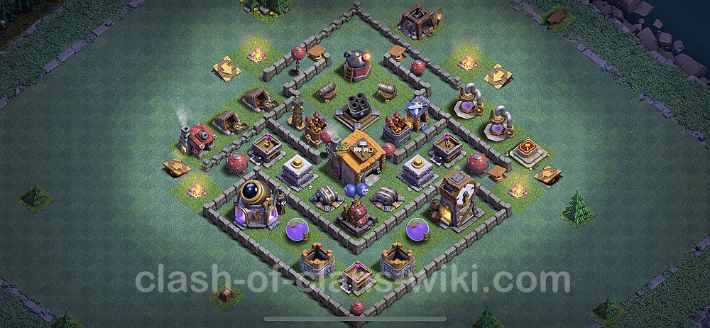 Best Builder Hall Level 6 Anti 3 Stars Base with Link - Copy Design - BH6, #18