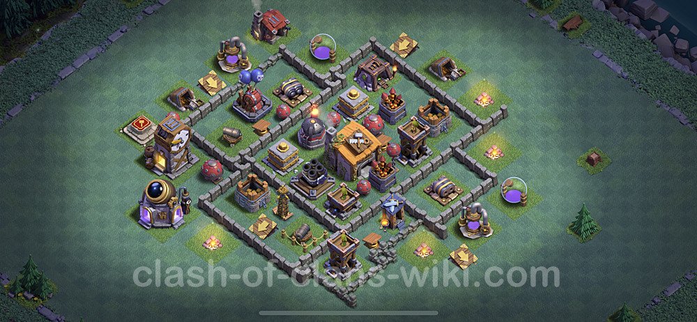 Best Builder Hall Level 6 Anti 2 Stars Base with Link - Copy Design - BH6, #57